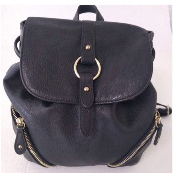 Express Black Backpack with Gold Ring Detail main image 9